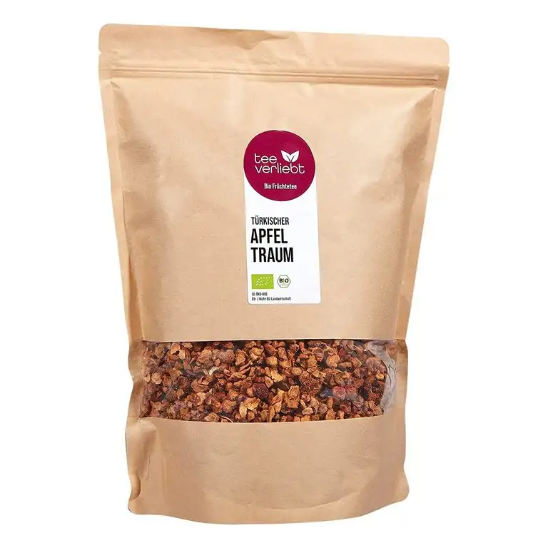 FRUTEG Türkischer Apfeltraum Bio 1000 g I loser Tee aus feinen Apfel-Stückchen - kontrolliert biologischer Anbau I leckerer Apfeltee Bio - Früchte-Tee koffeinfrei I Türkischer Apfel-Tee lose 1 kg