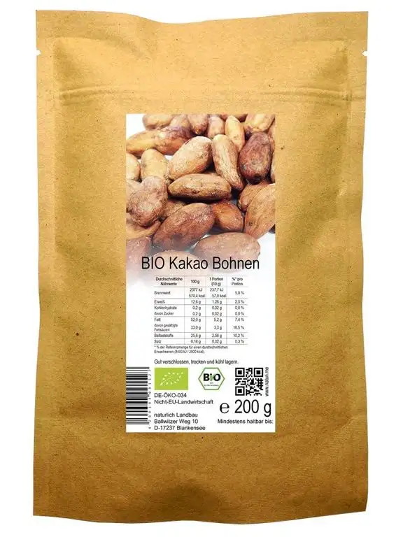 BIO Kakao Bohnen roh 200 g