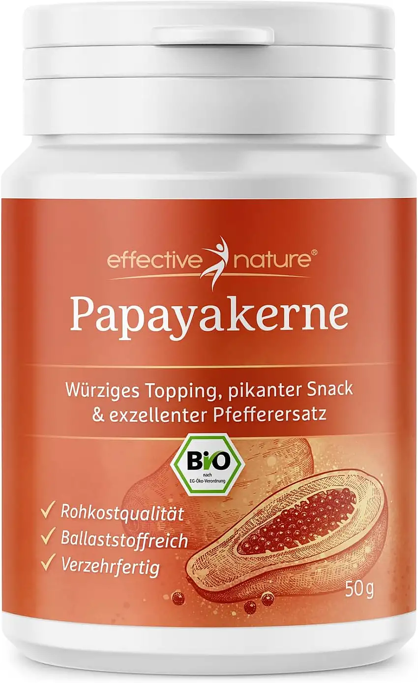effective nature - Papayakerne - 50 g - Bio und in Rohkostqualität - Schonend verarbeitet - Als Gewürz und Snack - Ohne Zusätze