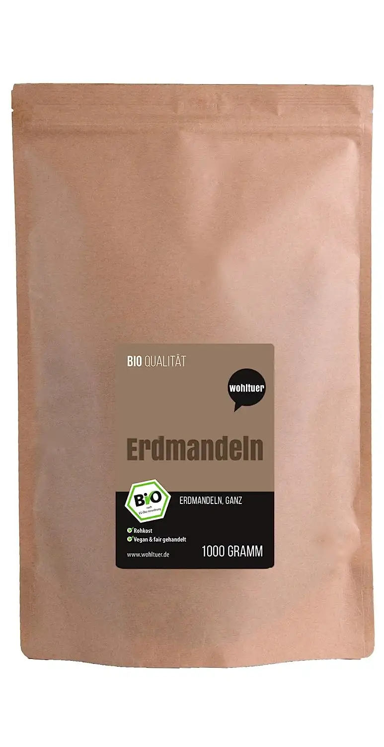 Wohltuer Bio Erdmandeln ganz 1000g - Chufas - Bio, Naturbelassen in Rohkostqualität & aus fairem Handel