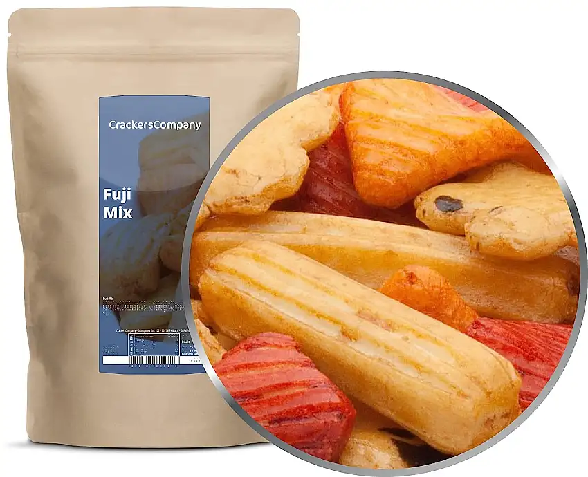 3 x 200g Fuji Mix Reiscracker bunter Mix aus Reiskräcker Snack fettfrei würzig mild vegetarisch vegan laktosefrei