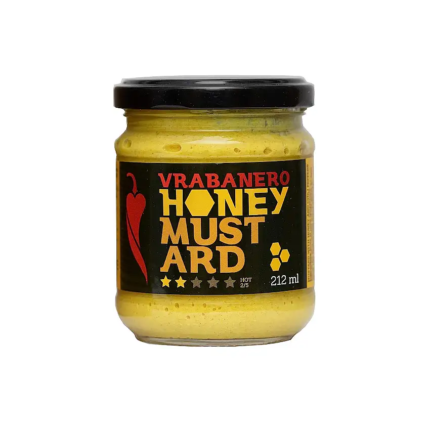 I LOVE SPICY Vrabanero Honey Mustard 212 ml Honig Senf mit Chili Ideal zum Grillen Hot Dog Fleischgerichte Süß-Pikant Chili Senf Schärfe 2/5