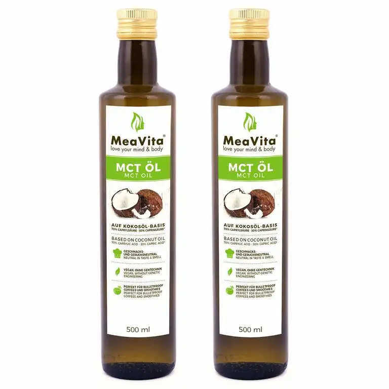 MeaVita MCT Öl, Premium Qualität (2 x 500 ml)