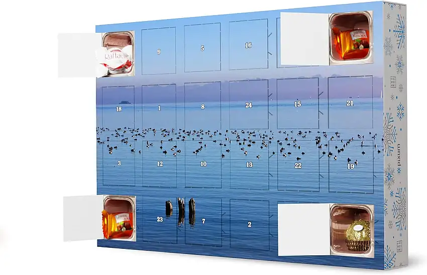 artboxONE Adventskalender mit Pralinen von Ferrero Abendstimmung am Bodensee Adventskalender Natur