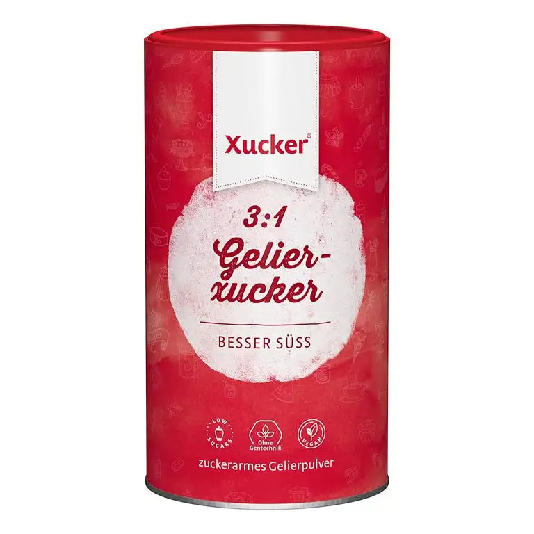 Xucker 3:1 Gelierxucker mit Xylit - leckere Gelierzucker Alternative mit Birkenzucker I Veganer Gelierxucker von Xucker zum Kochen für Marmelade & Gelees (1 kg)