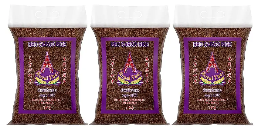 ROYAL THAI RICE - Roter Langkorn Reis, (3 X 1 KG)