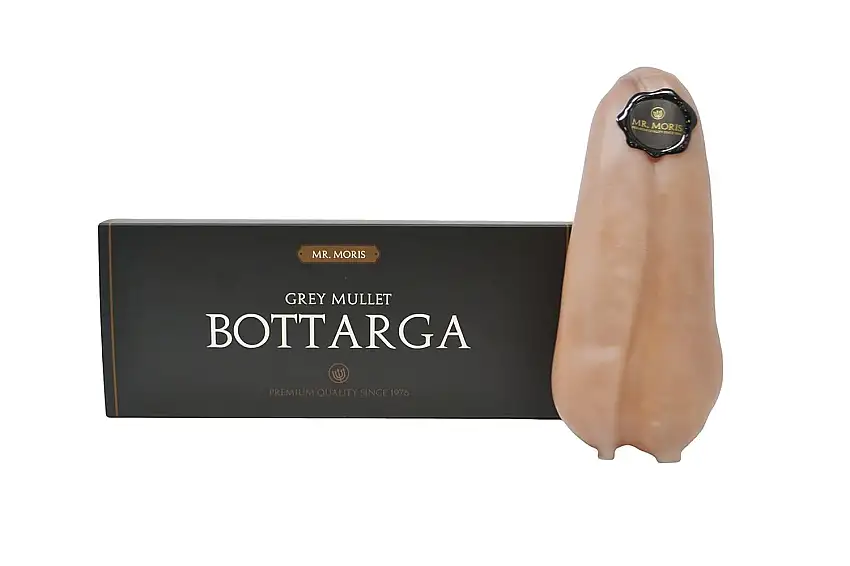 Mr Moris Bottarga Premium Quality Kosher mit Wachs (Meeräschen) (Medium - 125Gr ca)