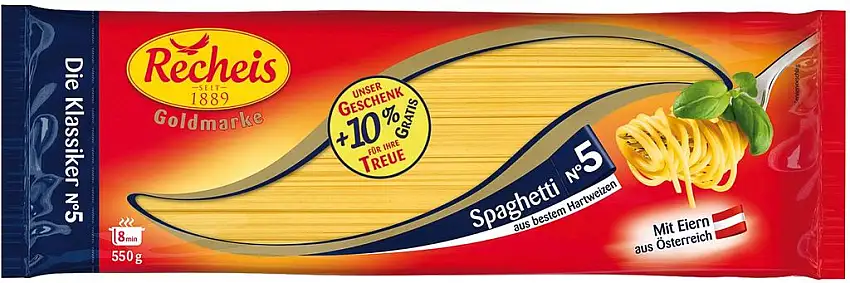 Recheis Goldmarke 500g, Spaghetti 5 x 500 g