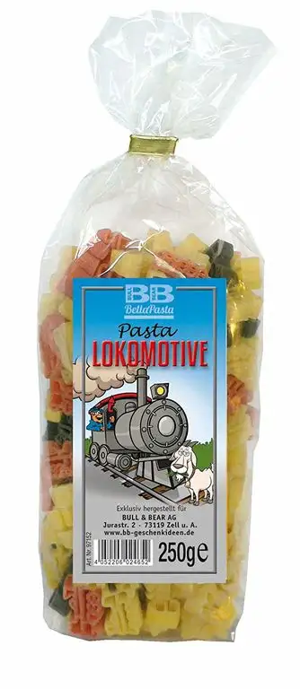 Bunte Eisenbahn-Nudeln "Pasta Lokomotive"