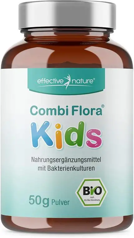 Combi Flora Kids Bio - Mit Bifidobacterium & Lactobacillus für Kinder - Pulver mit Dosierlöffel - 50g