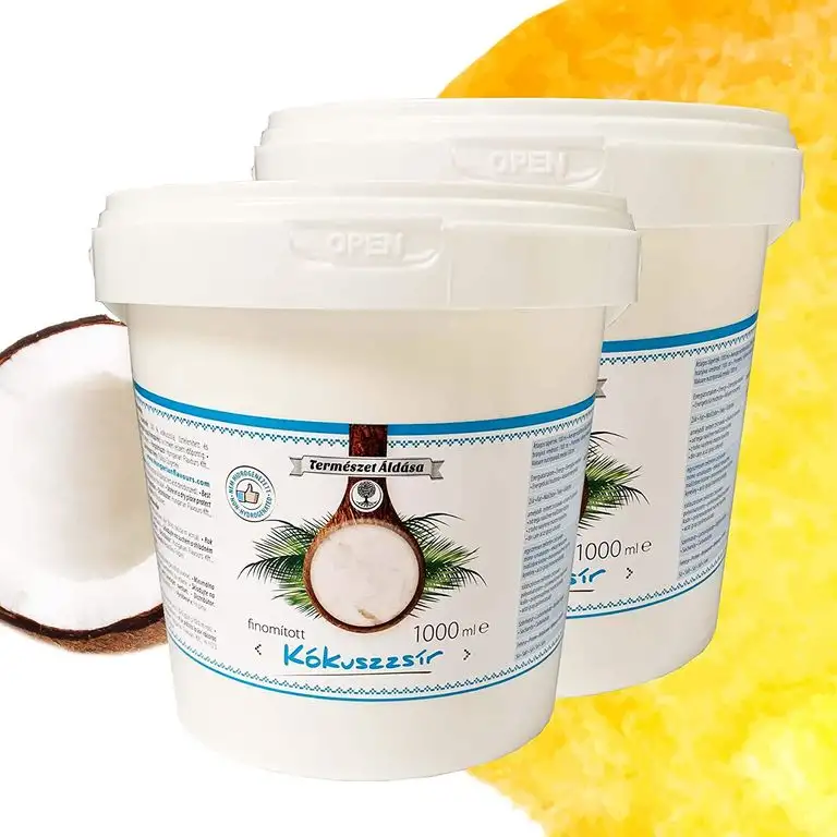 Kokosfett / Kokosöl 2erPack(2x1000ml) / Raffiniert und Desodoriert/ für HAARE, HAUT / zum KOCHEN