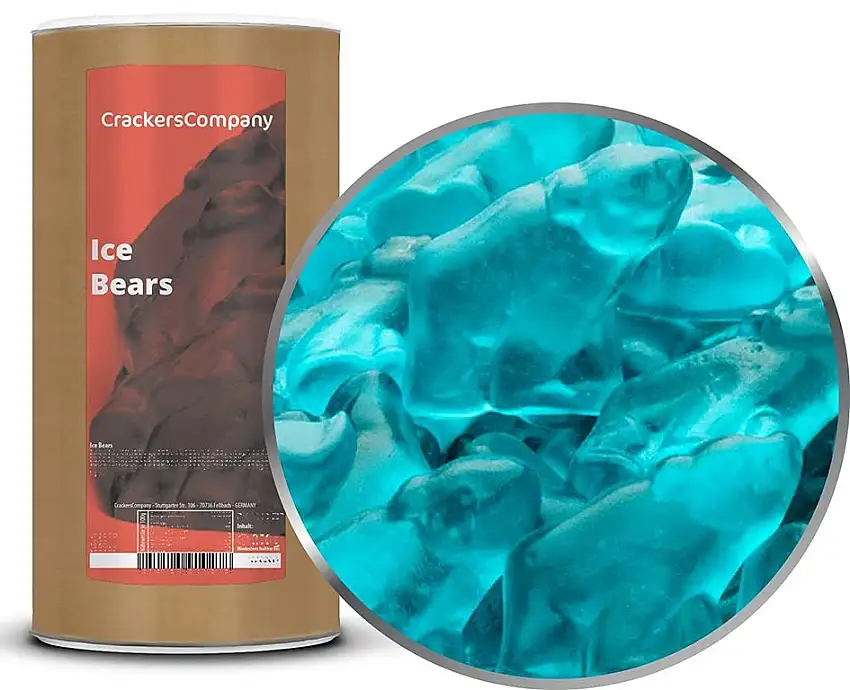 1 x 1050g Gummibär mit Eisbonbon-Geschmack Gummibonbon Gummibärchen Eisbär Frischer Atem garantiert glutenfrei laktosefrei