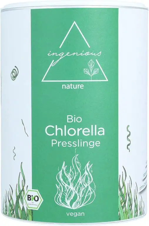 ingenious nature® Laborgeprüfte Bio Chlorella Presslinge - 1000 Presslinge je 500mg - 5 Monats Vorrat - ohne Zusätze (500g)
