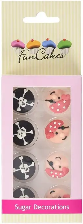FunCakes Sugar Decorations Pirates Set/8, 3er Pack (3 x 50 g) FC71005