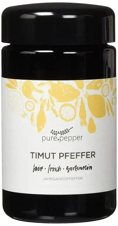 Pure Pepper - Timut Pfeffer - 40g - Szechuan-Pfeffer aus Nepal - sortenrein handgepflückt - Jahrgangspfeffer in bester Qualität | Glas