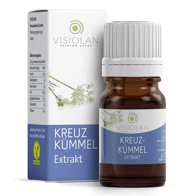 VISIOLAN Kreuzkümmel Extrakt 15ml | Reich an natürlichen Cuminaldehyd | Cumin Flüssigextrakt hochdosiert | Von eigenen Feldern | Flüssigextrakt mit hö...