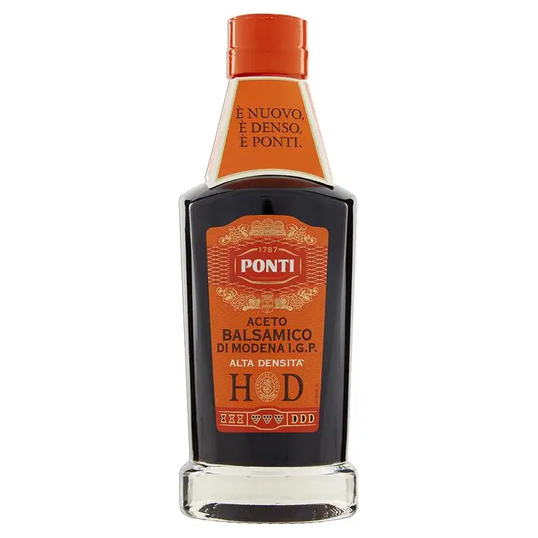 Ponti Aceto Balsamico di Modena g.g.A. High Density 1 x 250 ml – typisch italienischer Balsamessig – feinster Balsamico Essig – 2 Monate in Fässern gereift
