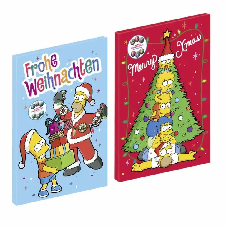 Kalender Simpsons Adventskalender à 120g, Rot und Blau, 2 Stück