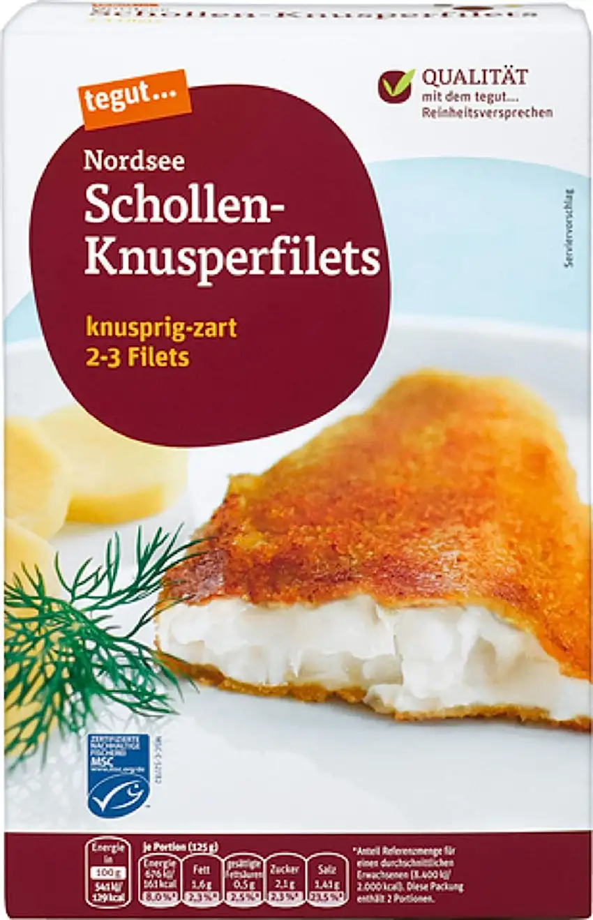 tegut... Nordsee Schollen-Knusperfilets, 250 g (Tiefgefroren)