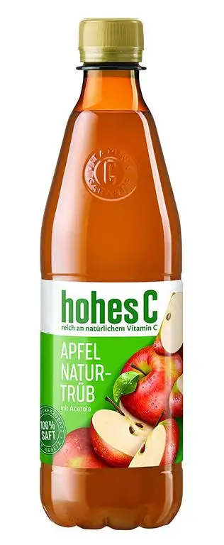 Hohes C Apfel naturtrüb - 100% Saft, 12er Pack (12 x 500 ml)
