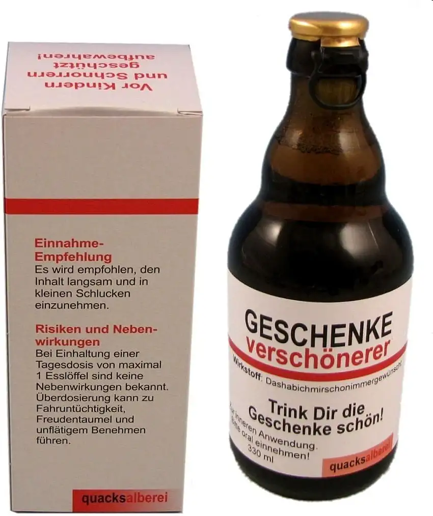 quacksalberei Witzige Bierflasche "Geschenke-Verschönerer", Bier 0,33 l