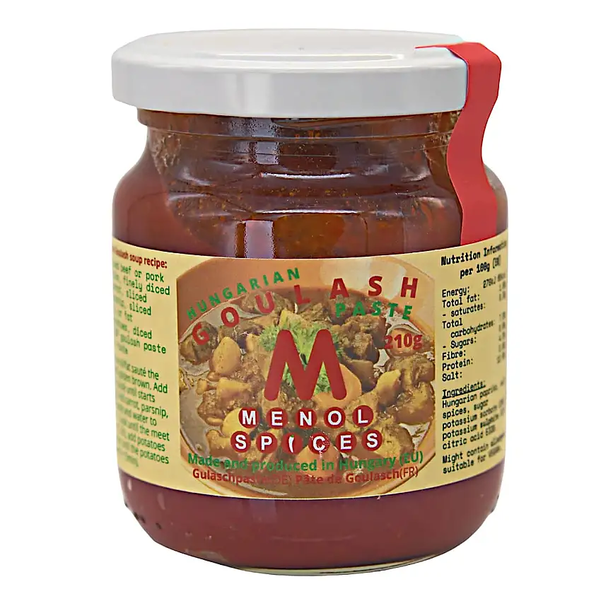 Menol Spices Authentische Ungarische Gulaschpaste (Süß 210g), Beste Würzpaste für Ungarischen Gulasch, Einfaches Rezept Inklusive, Ungarische spezialitäten, Gulaschpaste ungarisch