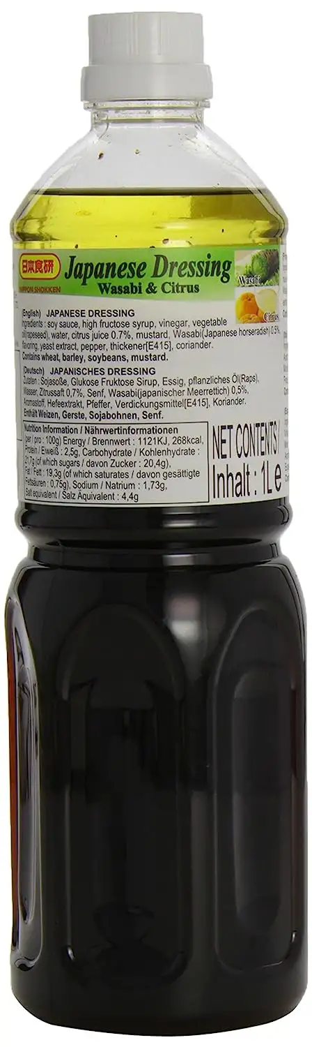 Japanisches Dressing, mit Sojasauce, Essig, Öl, Wasabi, Citrus, 1 l