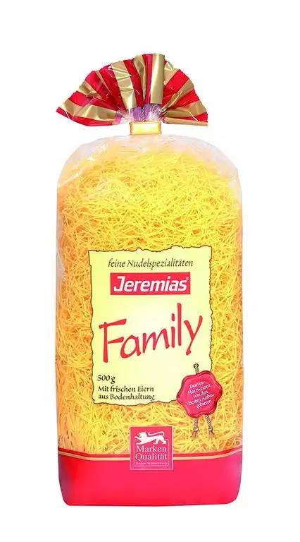 Jeremias Suppennudeln 2 mm, Family Frischei-Nudeln, 4er Pack (4 x 500 g Beutel)