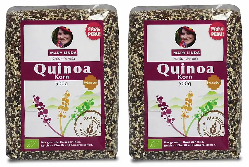 Mary Linda BIO Quinoa Korn - Vegan ohne Gluten & Soja, aus biologisch kontrolliertem Anbau (tricolor) (2 x 500g)