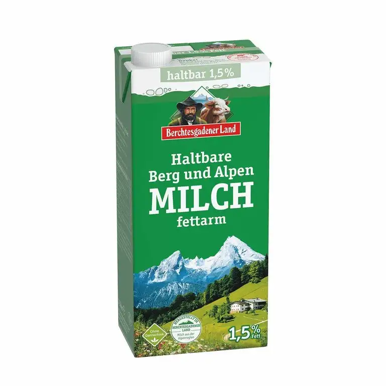 Berchtesgadener Land Haltbare Berg und Alpen Milch 1,5% Fett 1 l