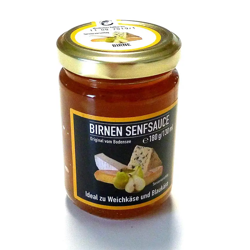 Birnen Senfsauce 180g Birnenensenf ideal zu Weichkäse und Blauschimmelkäse