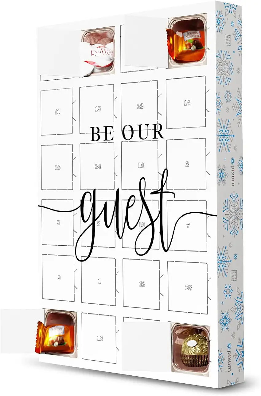 artboxONE Adventskalender mit Pralinen von Ferrero * Be Our Guest Adventskalender Typografie