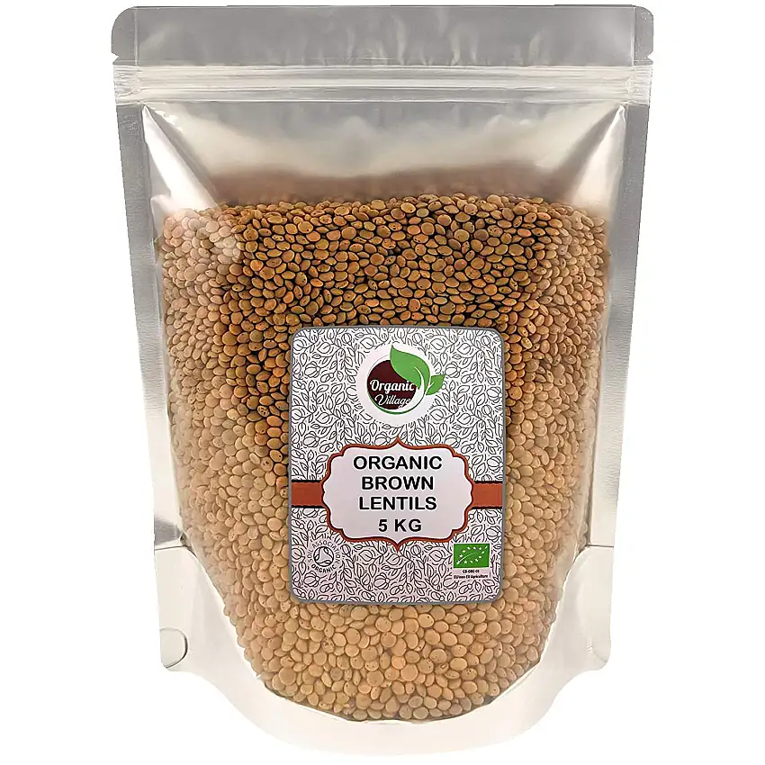 Organic Village - Bio-Braunlinsen, ganze (5 kg).