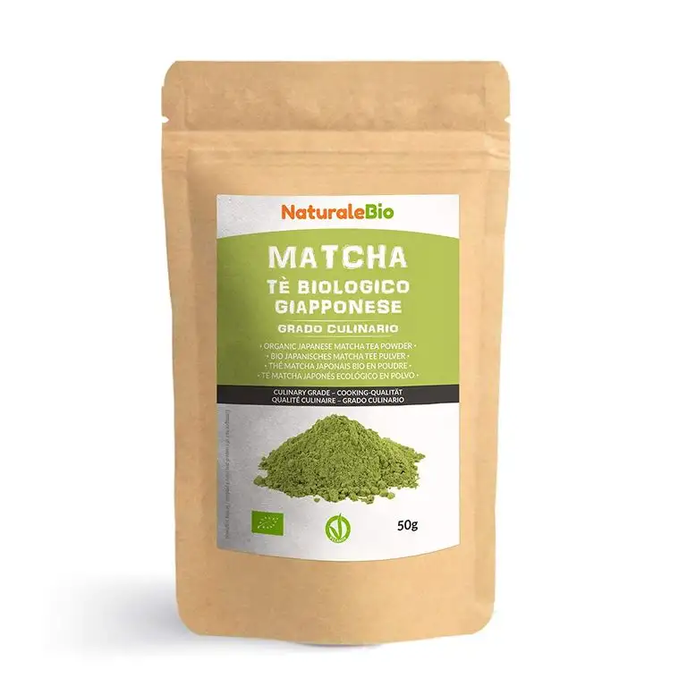 Matcha Tee Pulver Bio [ Cooking-Qualität ] 50 GR. Original Green Tea aus Japan. Japanischer Matcha Ideal zum Smoothies – Shakes - Latte. Tee hergestellt in Japan Uji, Kyoto. NaturaleBio