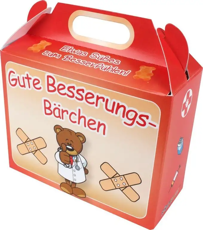 Krsnasworld süße Bärchen - 75gr. Gummibärchen im Papierköfferchen (Gute Besserung-Bärchen)