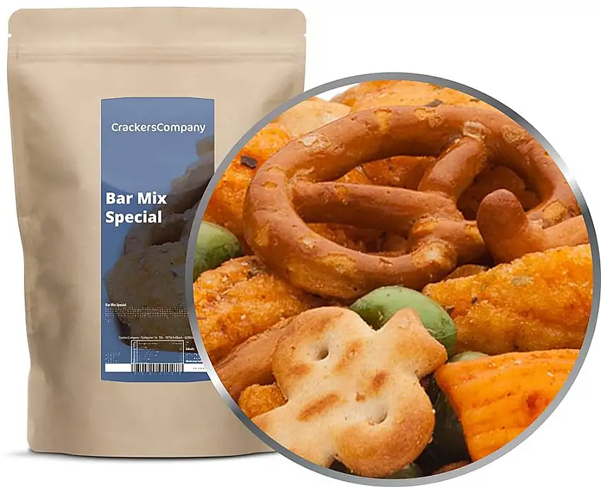 1 x 200g Snackmischung mit Salzgebäck und Cracker Kichererbse und Saubohne für Cocktail Bar