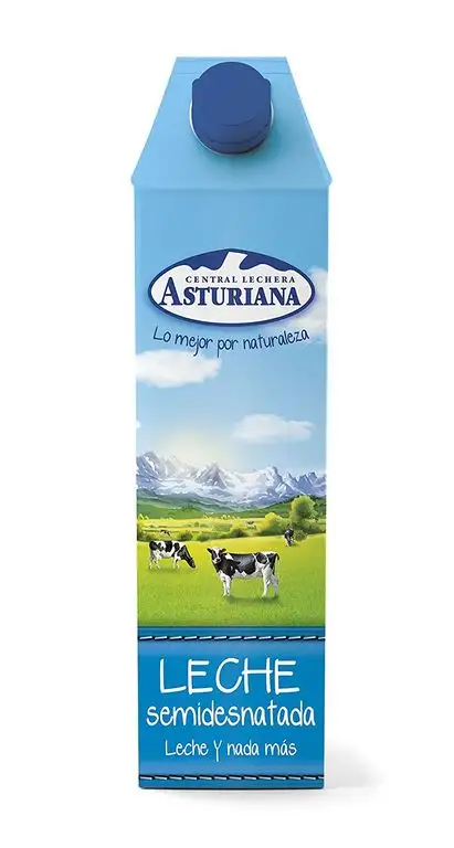 Asturiana Leche Semidesnatada Brick 1 L