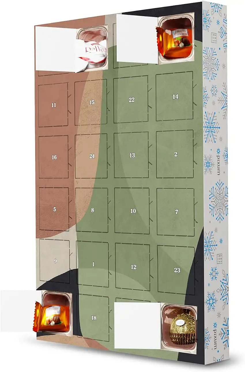 artboxONE Adventskalender mit Pralinen von Ferrero Abstract Orange Adventskalender Abstrakt