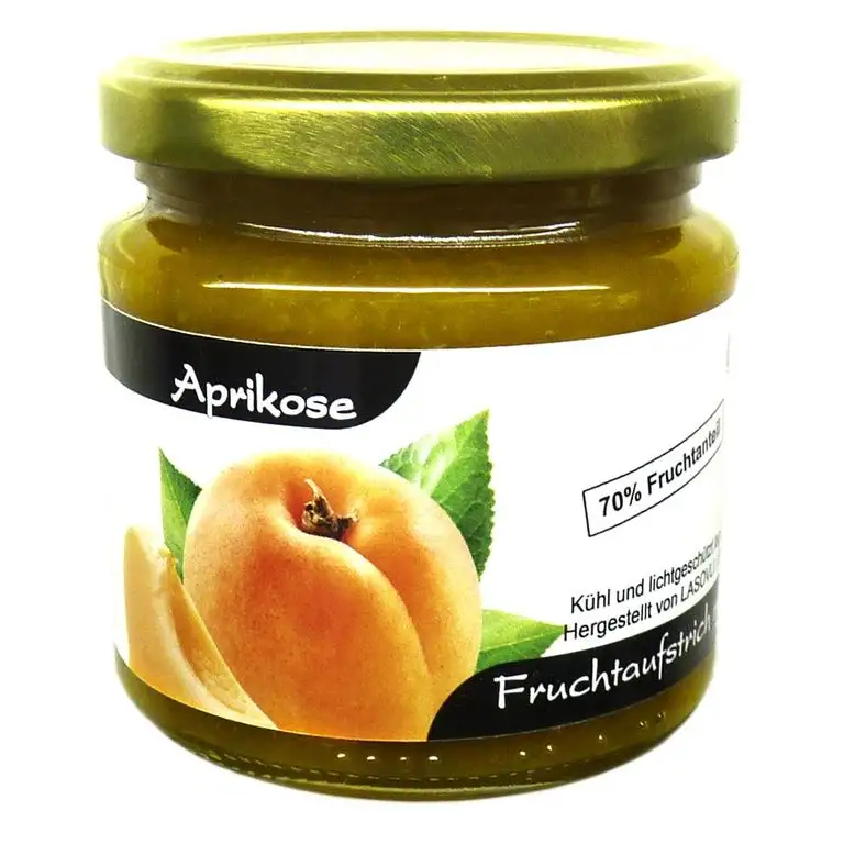 Xylit Fruchtaufstrich"Aprikose" ohne Zuckerzusatz, nur mit Xylit gesüßt, 70% Fruchtanteil (mehr als Marmeladen), Low Carb, 200 g
