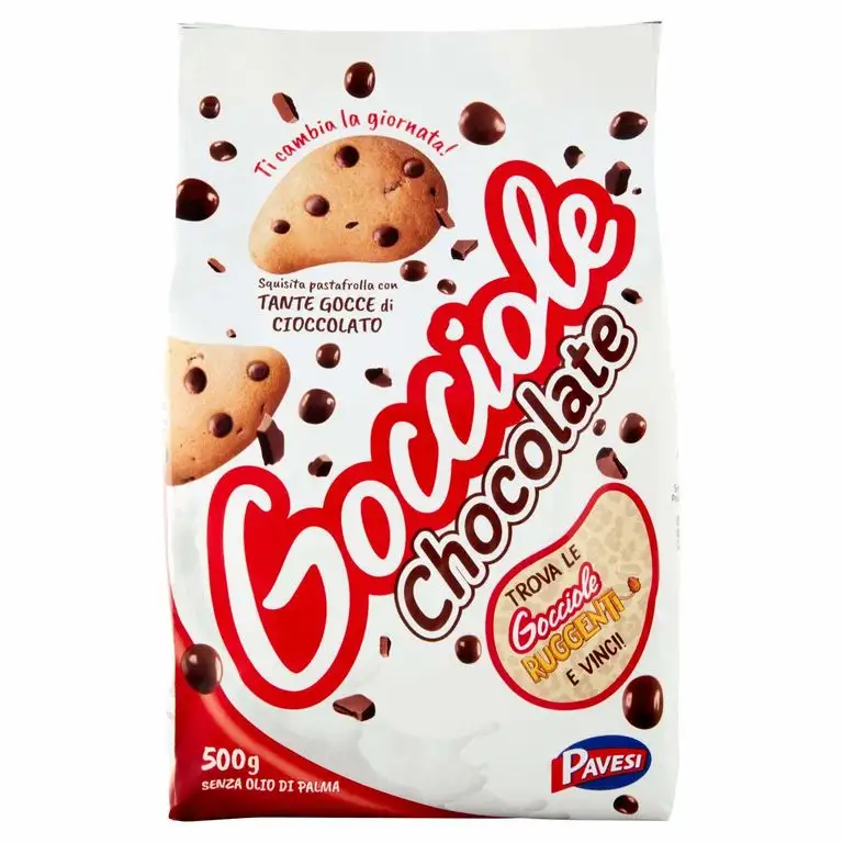 Pavesi Gocciole Cioccolato / Kekse mit Schokotropfen