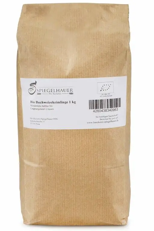 Bio Buchweizenkeimlinge 1 kg gekeimter EU Buchweizen roh vegan