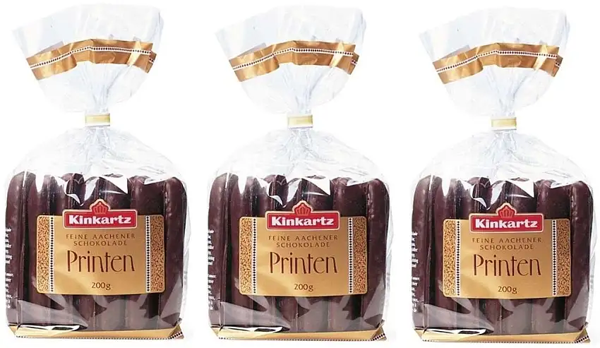 Kinkartz Schokoladenprinten -- 3 x 200g -- Weiche Printen mit edler Zartbitterschokolade überzogen, gebacken nach traditionsreichem Kinkartz Hausrezept.