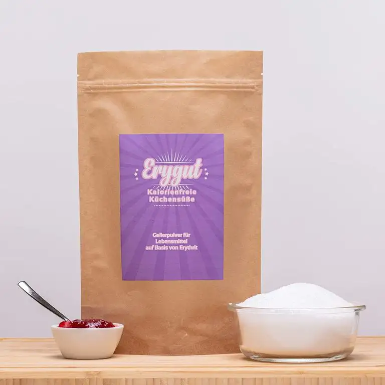 Erygut Geliermix 230g I Kalorienarmer Gelierzuckerersatz mit Erythrit und Stevia I Low Carb I Fertiggemischter Gelierzuckermix für 1kg Früchte I Foodtastic Erythritol Aufstrich
