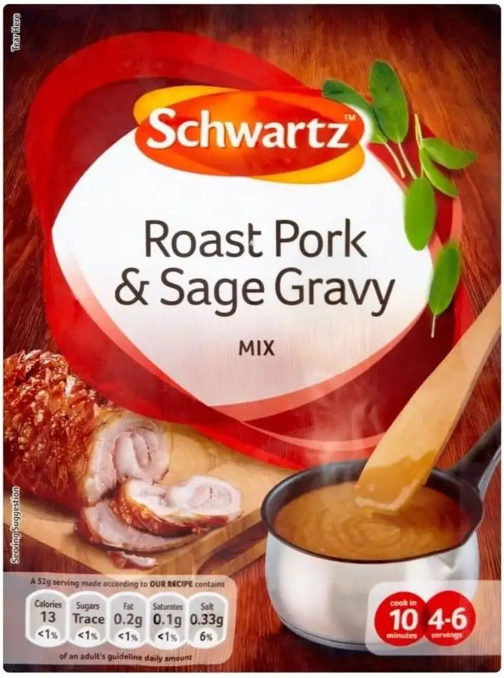 Schwartz Schweinebraten & Sage Gravy Mix (25 g) - Packung mit 2