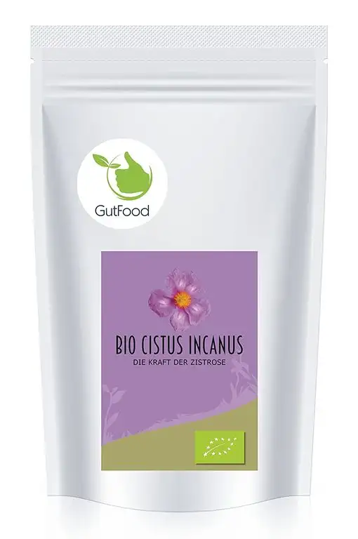 Golderner Zweig naturreines BIO Cistus Incanus geschnitten, 1000 g