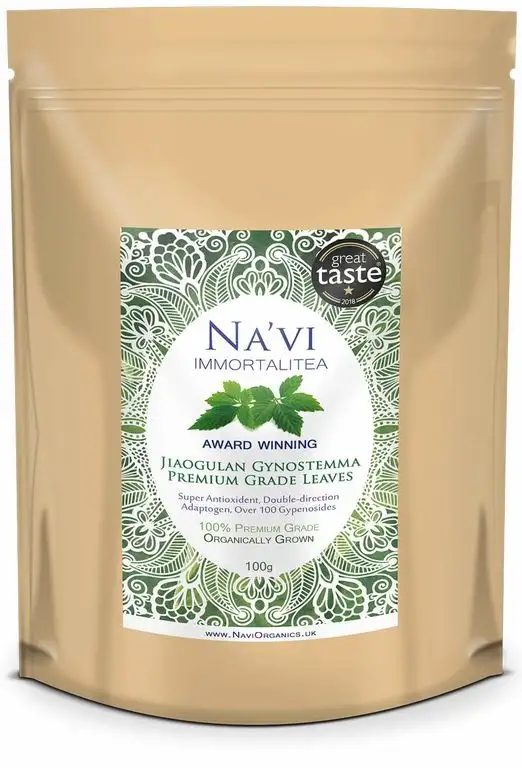 Na'vi Organics | Erstklassiger Bio-Jiaogulan, ganzes Blatt (100 g)