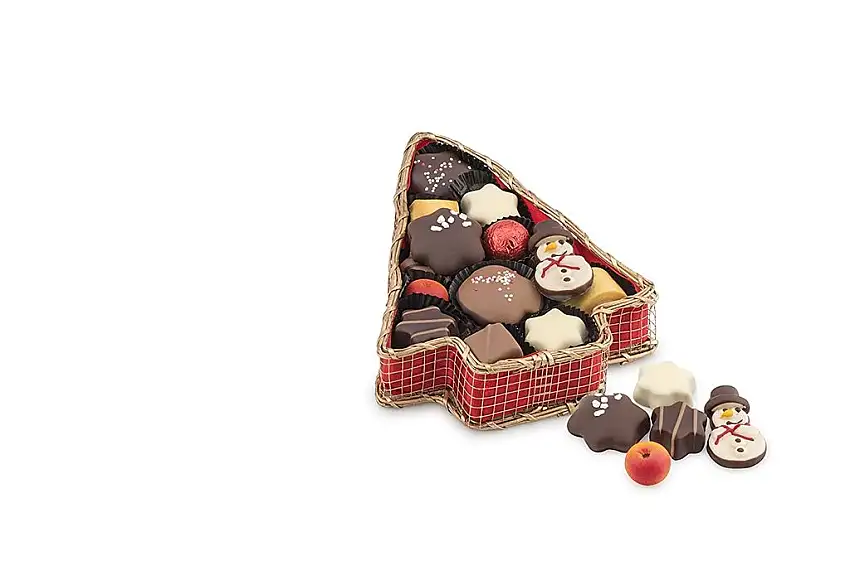 Tannenbaum-Korb 300g, Manufakturqualität!, handgefertigt von den Konditoren der Confiserie Rabbel...für ein Lächeln mehr am Tag