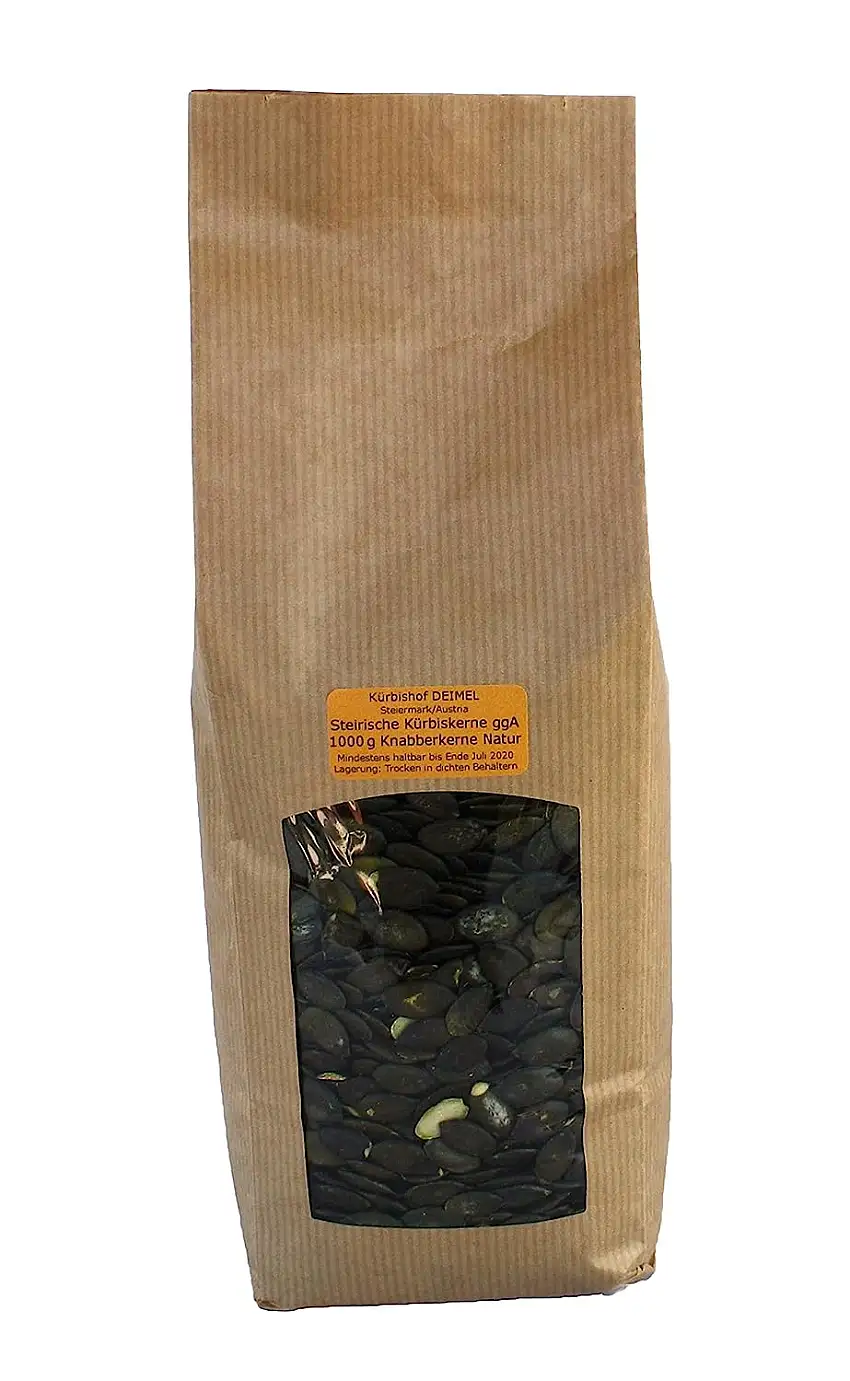 Kürbishof DEIMEL - Steirische Kürbiskerne - Naturbelassen in Rohkostqualität - Direkt vom Erzeuger (1 x 1 kg)