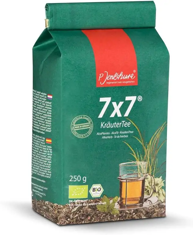 Jetzt NEU: Jentschura 7x7 KräuterTee 250 g in Bio-Qualität (2 x WurzelKraft fruchtig/würzig à 10 g gratis)
