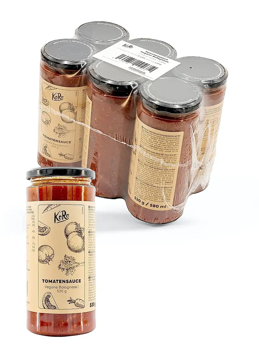 KoRo - Vegane Bolognese 6 x 530 g - Würzige Bolognesesoße mit Sojagranulat - In 5 Minuten fertig - Schmeckt wie das Original